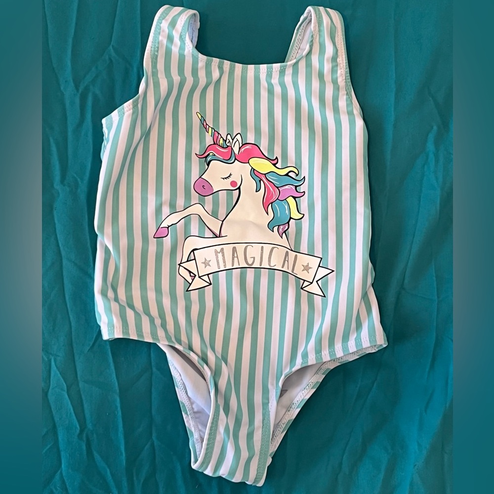 Toddler girl unicorn one-piece bathing suite